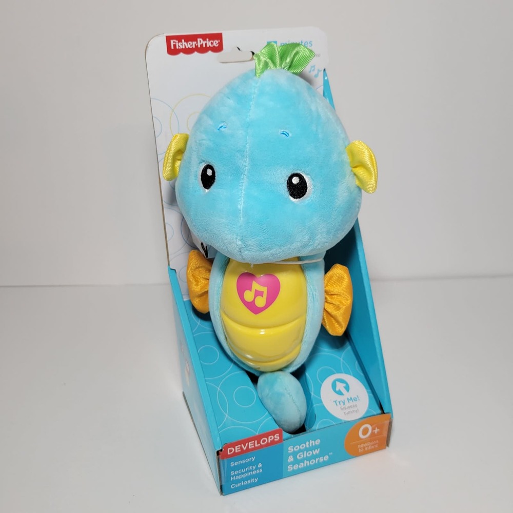 Fisher Price Musical Soothe & Glow Seahorse Baby Toy, 8.5" Plush NEW